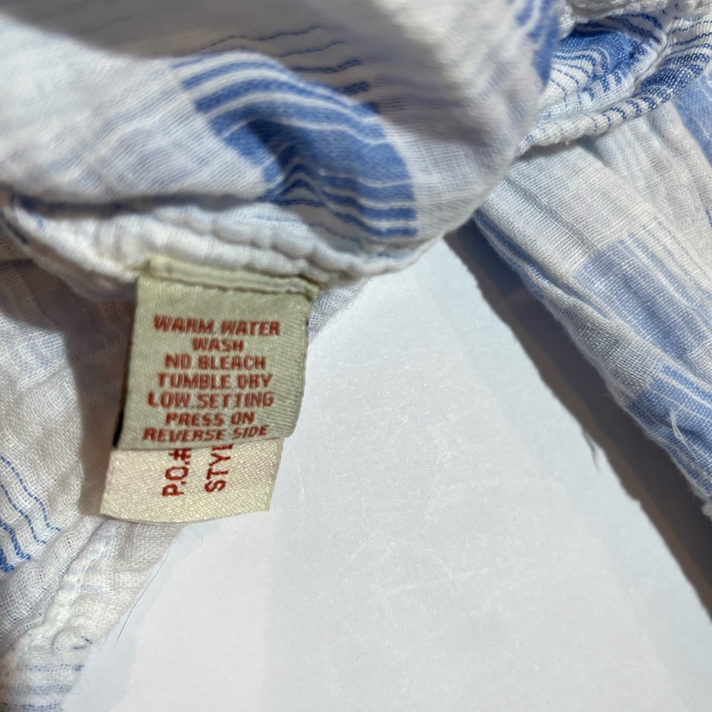 Carbon 2 Cobalt Shirt Mens Large White Blue Plaid Cotton Gauze Preppy Beachy - Picture 5 of 9